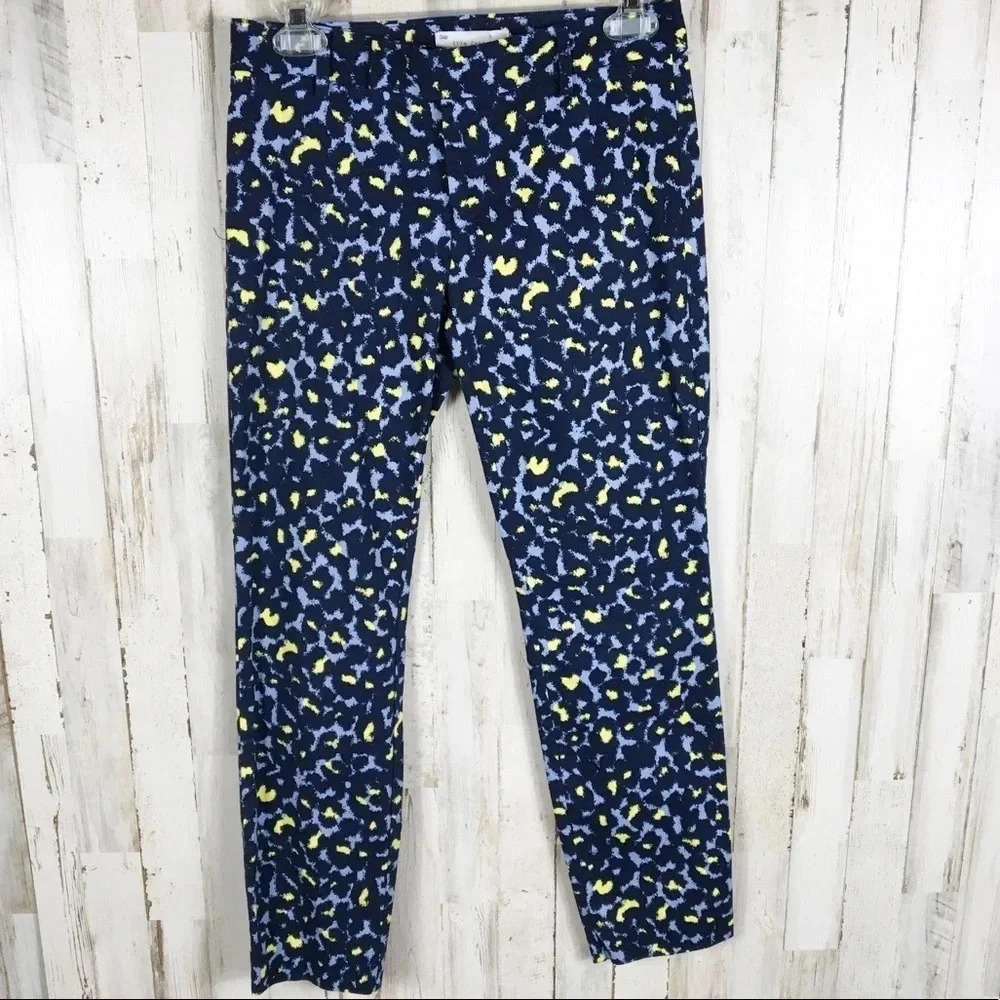 Gap Slim Cropped Animal Print Stretch Pants 0